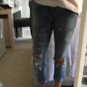 light wash one-of-a-kind jeans
